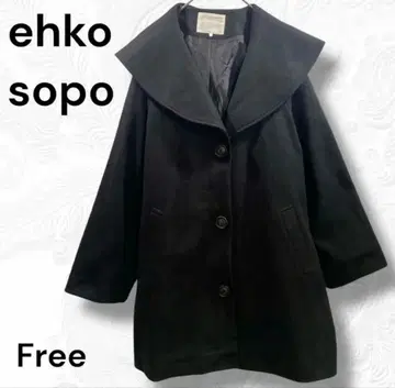 에카 소포 enko sopo 코트 블랙 아우터 여성용 미들 기장