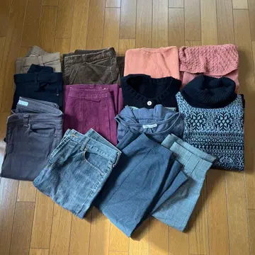 여성용 겨울 상품 묶음 판매 13점 M~L 사이즈 구제 의류 팬츠 니트