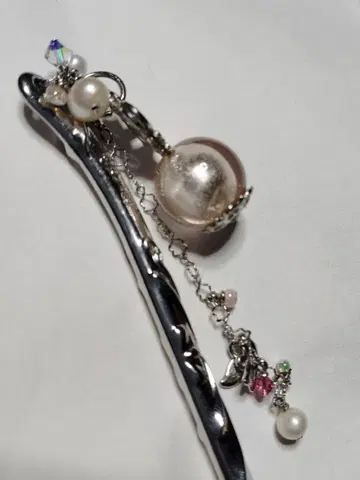 시미즈자카 유리관 헤어콤 자두 핑크 teftef