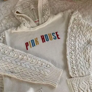 PINK HOUSE 후드 부착 니트