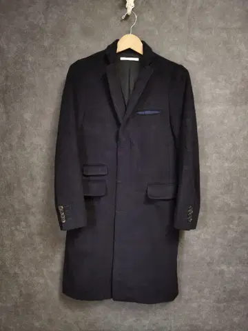 n4 네이비 체스터 코트 롱 기장