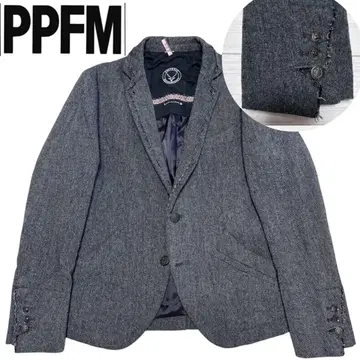 고품질 PPFM 라이트 트위드 파이핑 메탈 은색 버튼 레이어 자켓