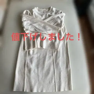 ZARA 화이트 니트 셋업 스커트