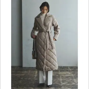 [ 미사용 새상품 ] TAION x anuans 체스터 롱 다운 베이지