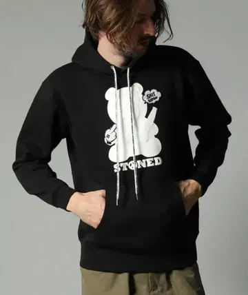 STUD MUFFIN 쭈리 기모 베어폼 프린트 풀 후드티