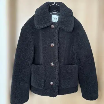 [ 선착순 ] ZARA 다크 그레이 보아 자켓 XS