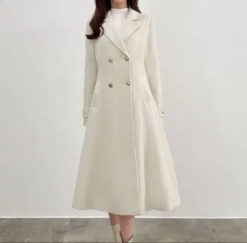 CENEA 세네아 웨이스트 쉐이프 트위드 롱 코트