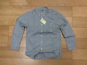 무인양품 깅엄 체크 셔츠 L 새상품