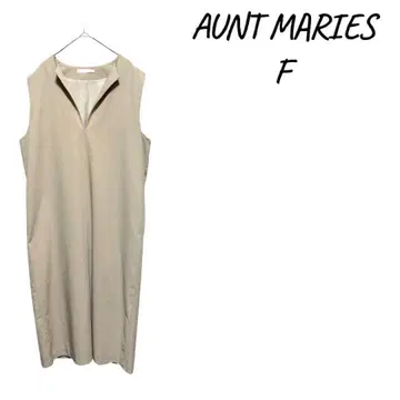 AUNT MARIES 슬리브리스 셔츠 원피스 F 베이지