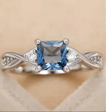 FJ 고품질 큐빅 지르코니아 스퀘어 컷 반지