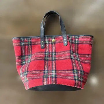 quatre saisons 레드 체크 토트백