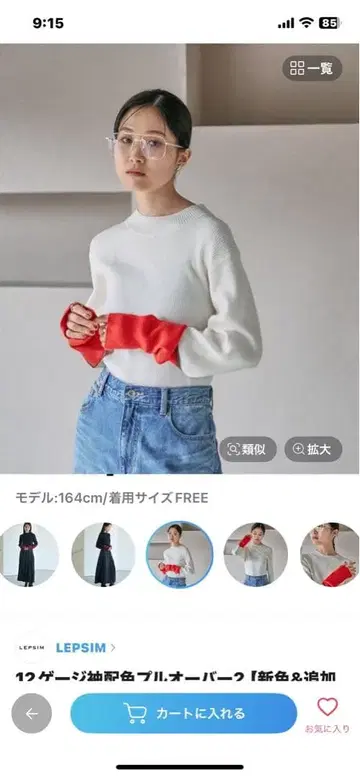 LEPSIM 12게이지 소매 배색 풀오버 2