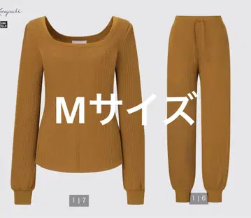 유니클로 히트텍 울 블렌드 와플 스퀘어 넥 T 와플 팬츠 M