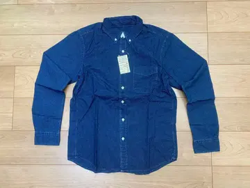 무인양품 인디고 패턴 버튼 다운 L 새상품