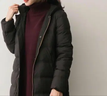 어반 리서치 도어스 후드 부착 블랙 롱 다운 자켓