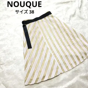새상품 NOUQUE 스트라이프 플레어 스커트 사이즈 38