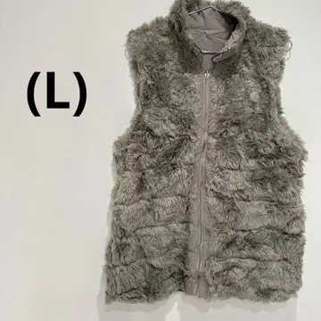 구제 의류 그레이 퍼 집업 베스트[L]