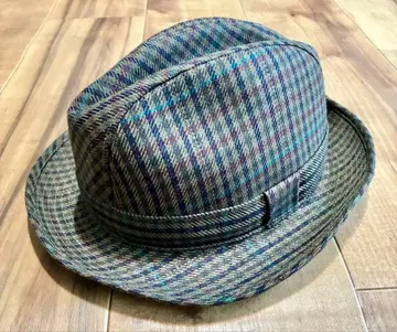 프랑스제 빈티지 Record 체크 무늬 중절모 57