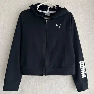 푸마 블랙 후드 부착 후드티