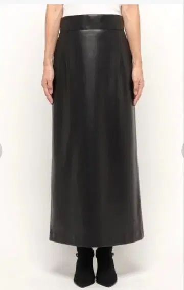 allureville 가죽 롱 타이트 스커트