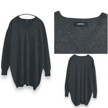 [ ZUCCA ] 주카 캐시미어&실크 혼방 V넥 롱 니트 풀오버