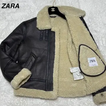 [컨디션 최상] ZARA 무스탕 보아 플라이트 자켓 B-3 다크 브라운