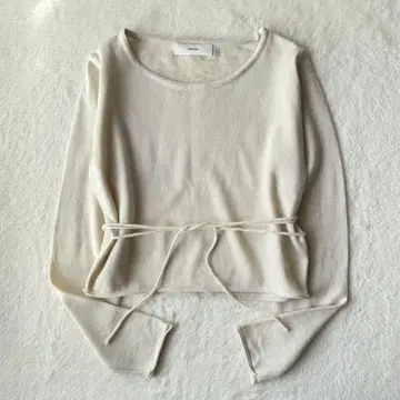 ohotoro 크롭 스트링 니트 아이보리