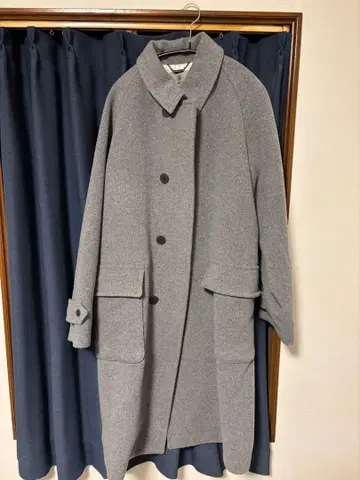 그레이 체스터 코트 울 소재