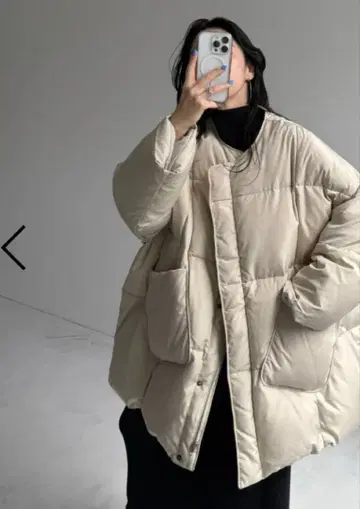 wee9s 베이지 오버 사이즈 다운 자켓