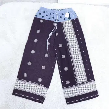 택 포함 45R 천축 프린트 팬츠 크림슨 사이즈 0