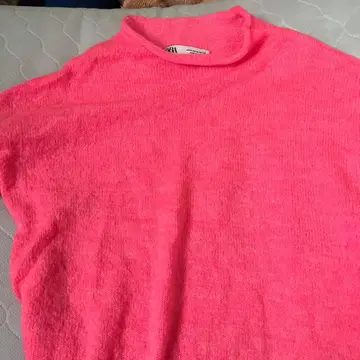 핑크 니트 긴팔 스웨터