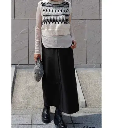 MACHATT 노르딕 무늬 니트 베스트