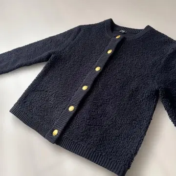 PLST 네이비 S 버튼 가디건