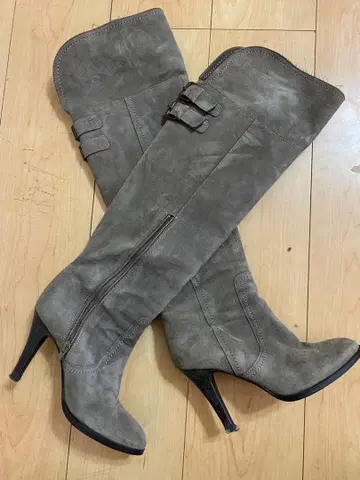 그레이 짙은 갈색 스웨이드 롱 부츠 23cm 다이애나 diana