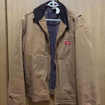 브라운 코튼 자켓 노카라