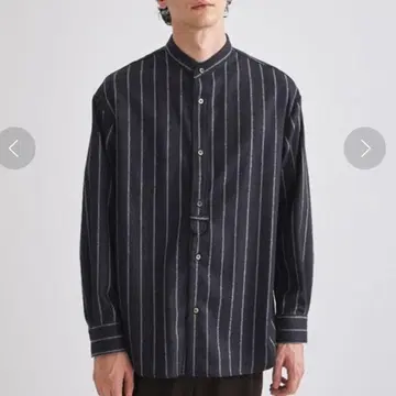 UNITED TOKYO 부클 스트라이프 밴드 카라 셔츠