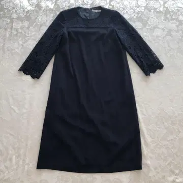 23구 네이비 레이스 긴팔 무릎 기장 원피스 홈 클리닝 가능 9호