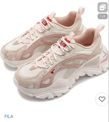 FILA 인터내셔널 라이트 하트 스니커즈 핑크/화이트