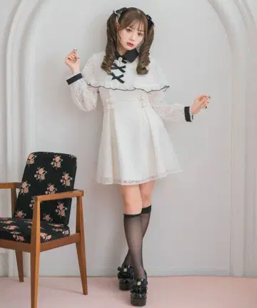 ROJITA 레이스 케이프 원피스 화이트