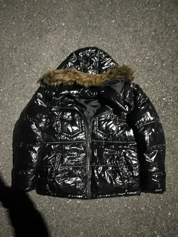 아카이브 퍼 다운 재킷 Y2K 시크 스타일 헤이세이 광택