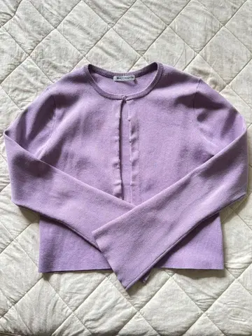 BEAUTY & YOUTH 크롭 가디건 라일락