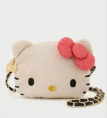 헬로키티 OPAQUE.CLIP 페이스형 반짝이 숄더백