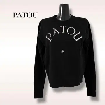 PATOU 블랙 로고 자수 긴팔 스웨터 S