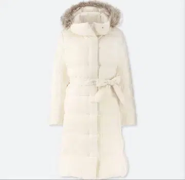 UNIQLO 라이트웨이트 다운 후디드 코트 화이트 XL