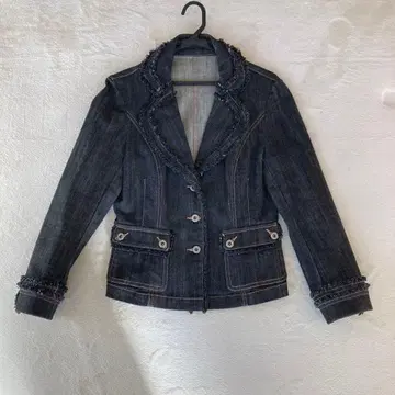 다크 데님 프릴 자켓