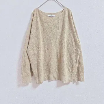 Discoat 니트 스웨터 베이지 M 사이즈 심플 무지