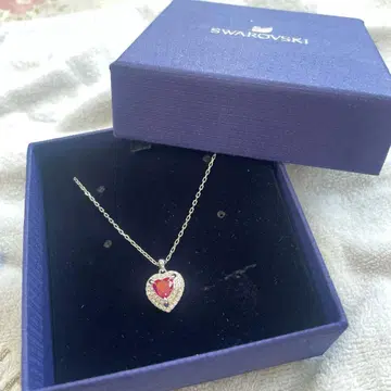 SWAROVSKI 목걸이 하트 ONE 실버 x 레드 크리스탈