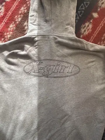 X-girl 그레이 후드 부착 후드티