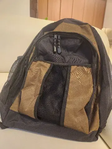 메쉬 백팩 블랙/브라운