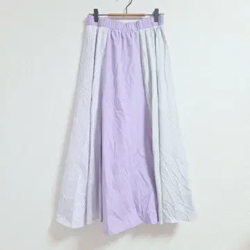 FURRY RATE 라벤더 스트라이프 절개 디자인 허리밴딩 F